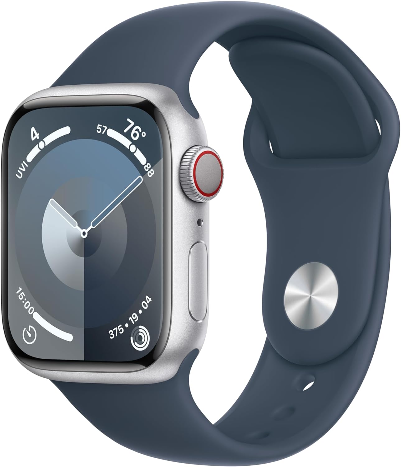 Montre intelligente Apple Watch Series 9 [GPS + Cellular 45 mm] avec boîtier en acier inoxydable doré et boucle milanaise dorée. Tracker d'activité, applications d'oxygène dans le sang et d'ECG, écran Retina toujours actif 