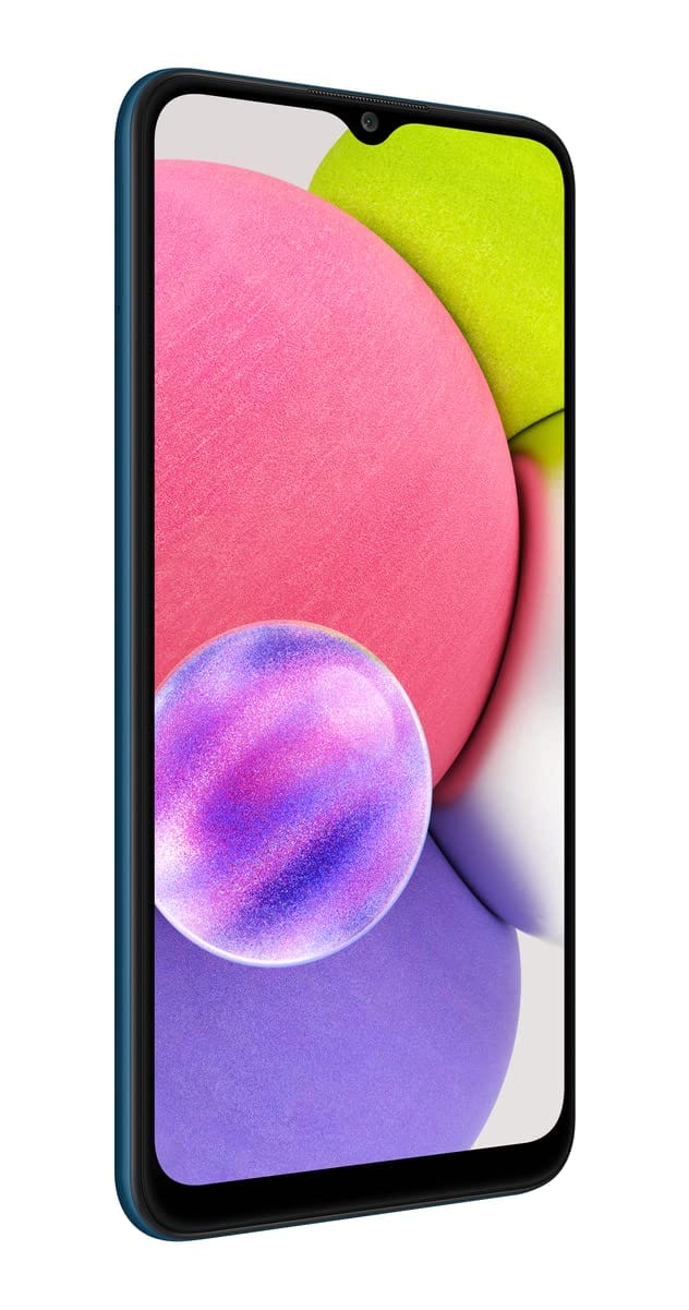 Teléfono celular Samsung Galaxy A03s, teléfono inteligente Android desbloqueado AT&amp;T GSM, 32 GB, batería de larga duración, almacenamiento ampliable, 3 lentes de cámara, pantalla infinita - negro (renovado) 