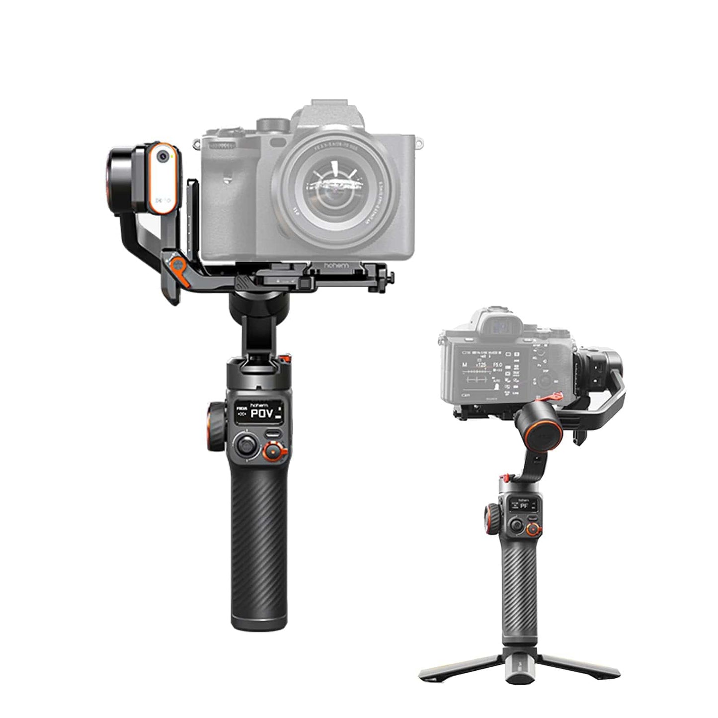 hohem iSteady MT2 Kit 3-Axis Camera Stabilizer Gimbal Stabilizer for Smartphone 1.2kg/2.64lbs Payload Support BT Connection with AI Vision Sensor & Fill Light Module Compatible with Phone Camera