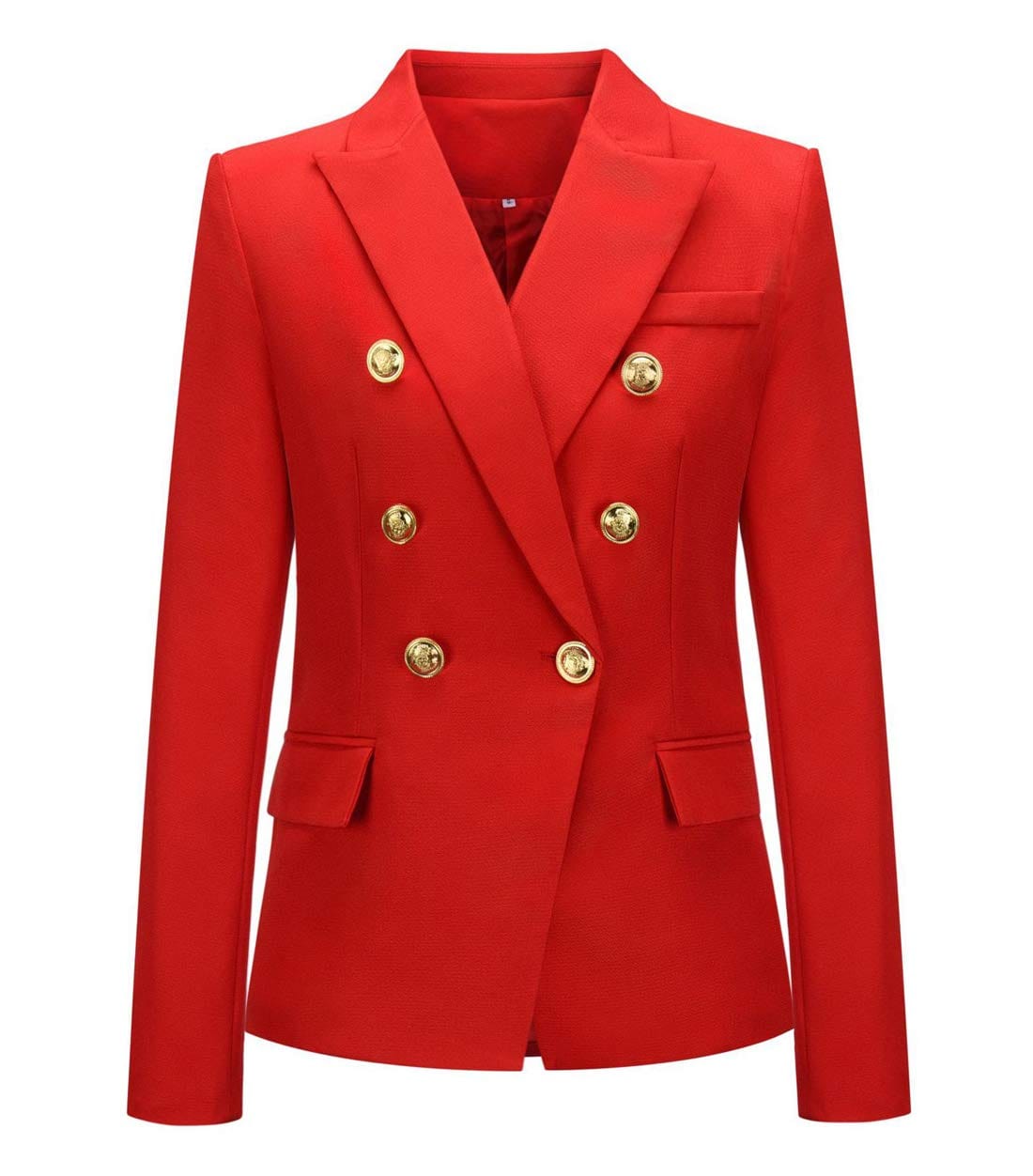 Chouyatou Blazer vintage à double boutonnage pour femme Coupe ajustée