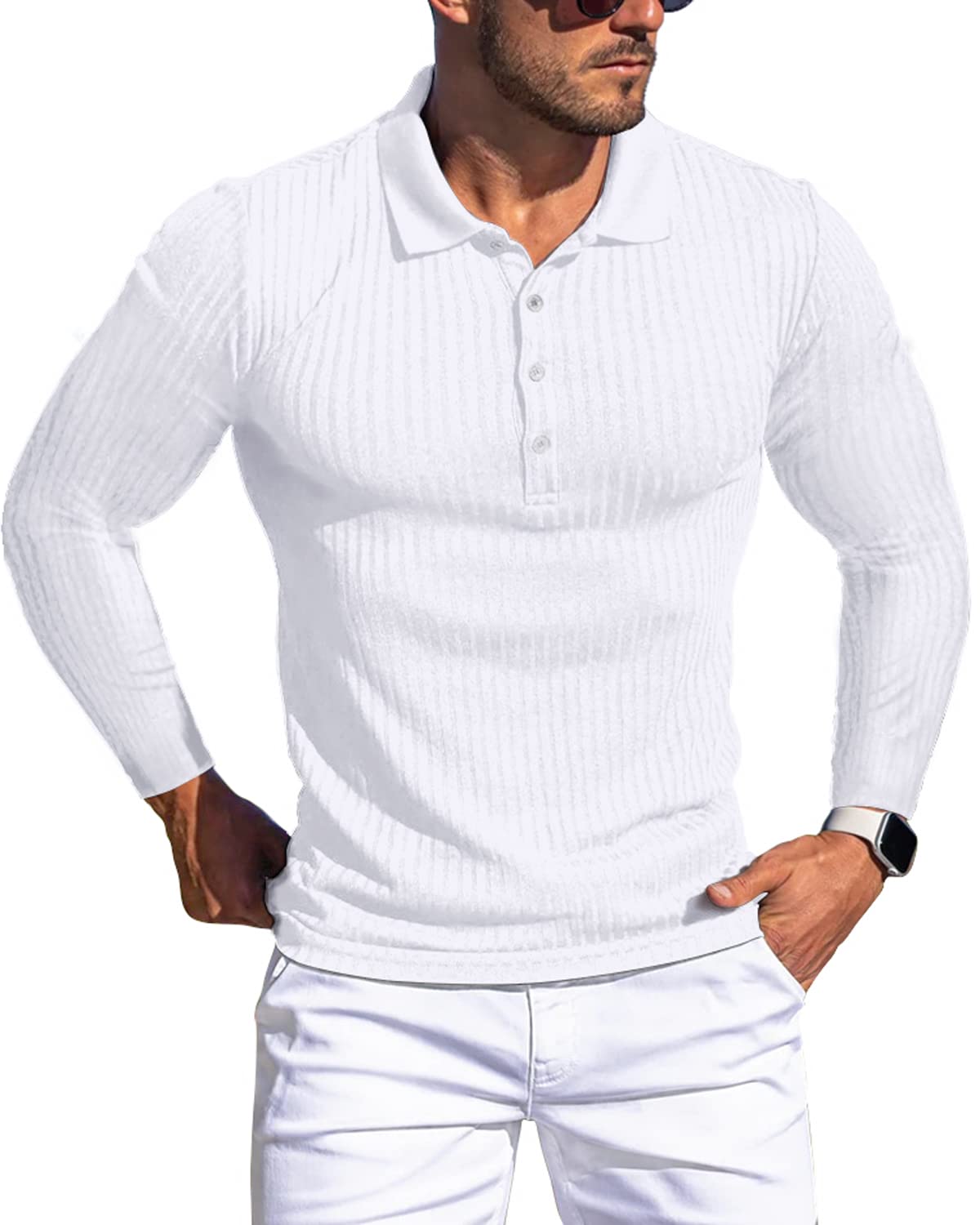 Muscle Polo Shirts for Men Slim Fit Short Sleeve Golf Shirts Men Dry Fit Shirts Casual Stylish Clothes