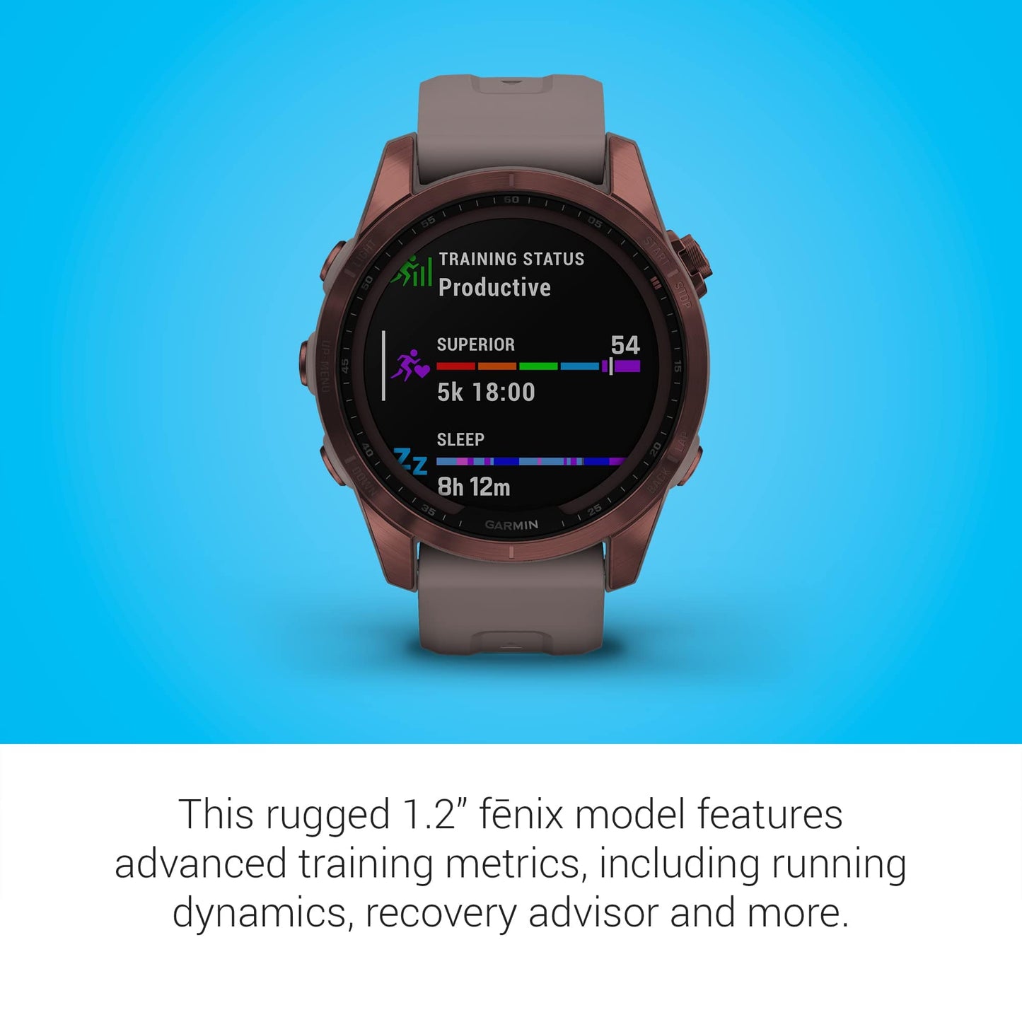 Garmin fenix 7S, montre intelligente d'aventure de petite taille, montre d'extérieur robuste avec GPS, écran tactile, fonctionnalités de santé et de bien-être, argent avec bracelet graphite, 010-02539-00 