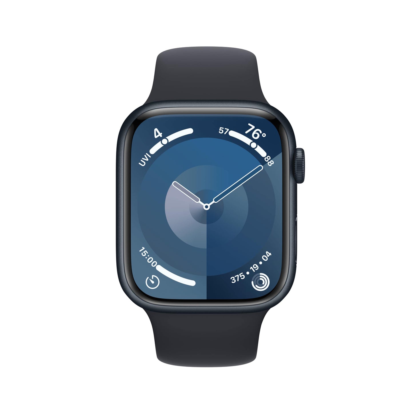 Montre intelligente Apple Watch Series 9 [GPS 45 mm] avec boîtier en aluminium Starlight et bracelet sport Starlight M/L. Tracker d'activité, applications ECG, écran Retina toujours actif, résistant à l'eau 