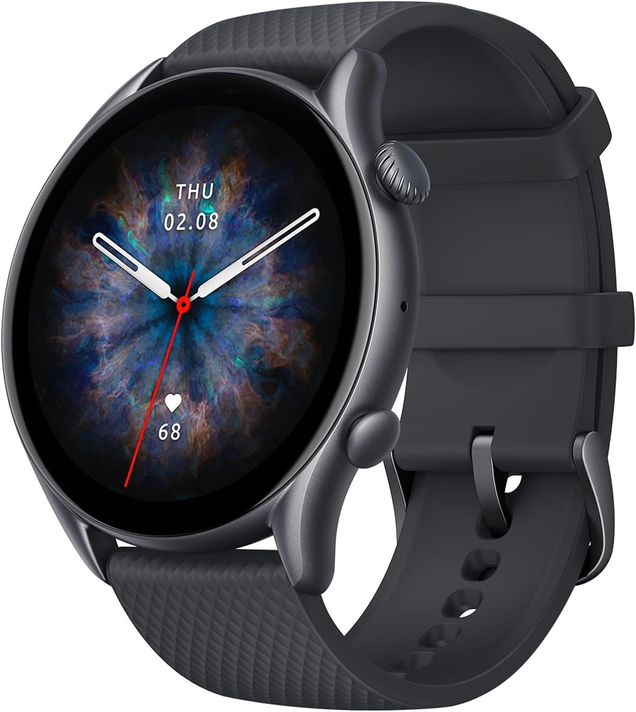 Montre intelligente Amazfit GTR 3 Pro pour hommes, autonomie de 12 jours, Alexa intégrée, appels et SMS Bluetooth, GPS et 150 modes sportifs, écran AMOLED 1,45", montre de fitness avec suivi de fréquence cardiaque SpO2, noir 