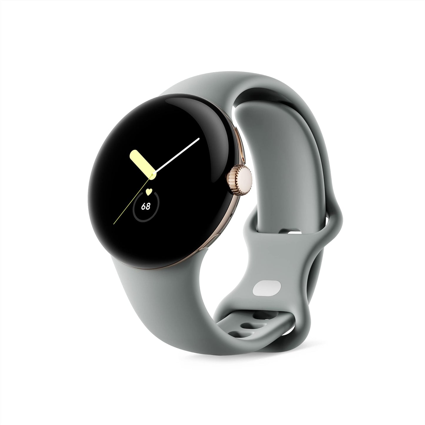 Google Pixel Watch - Montre intelligente Android avec suivi d'activité Fitbit - Suivi de la fréquence cardiaque - Boîtier en acier inoxydable noir mat avec bracelet Obsidian Active - LTE 