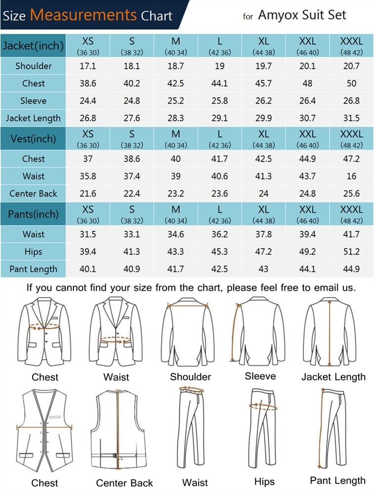 Men's Slim Fit 3 Piece Suit Two Button Business Wedding Dress Tux Suit Set Jacket Vest Pants with Tie