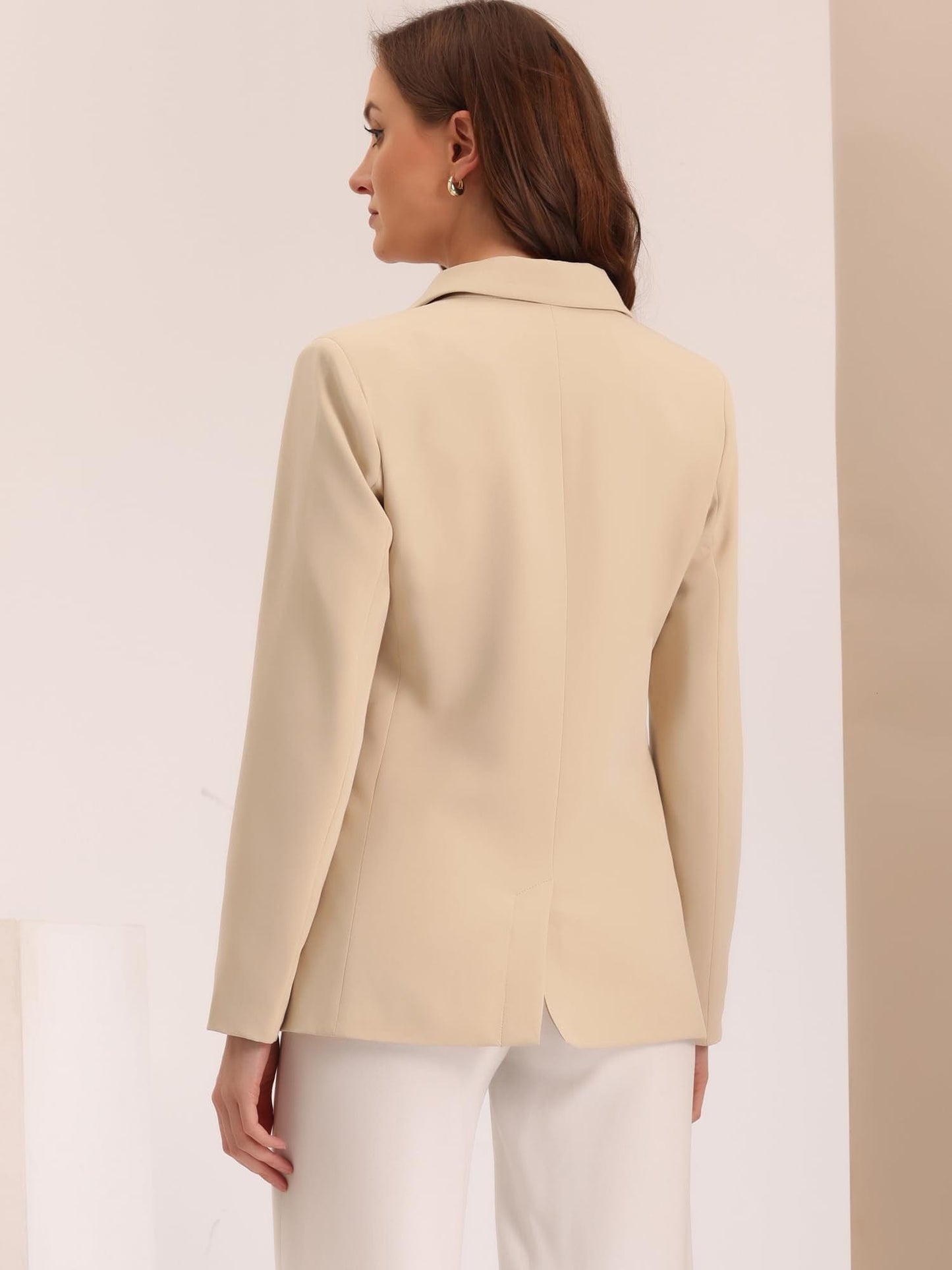 Allegra K Veste blazer formelle à revers cranté pour femme