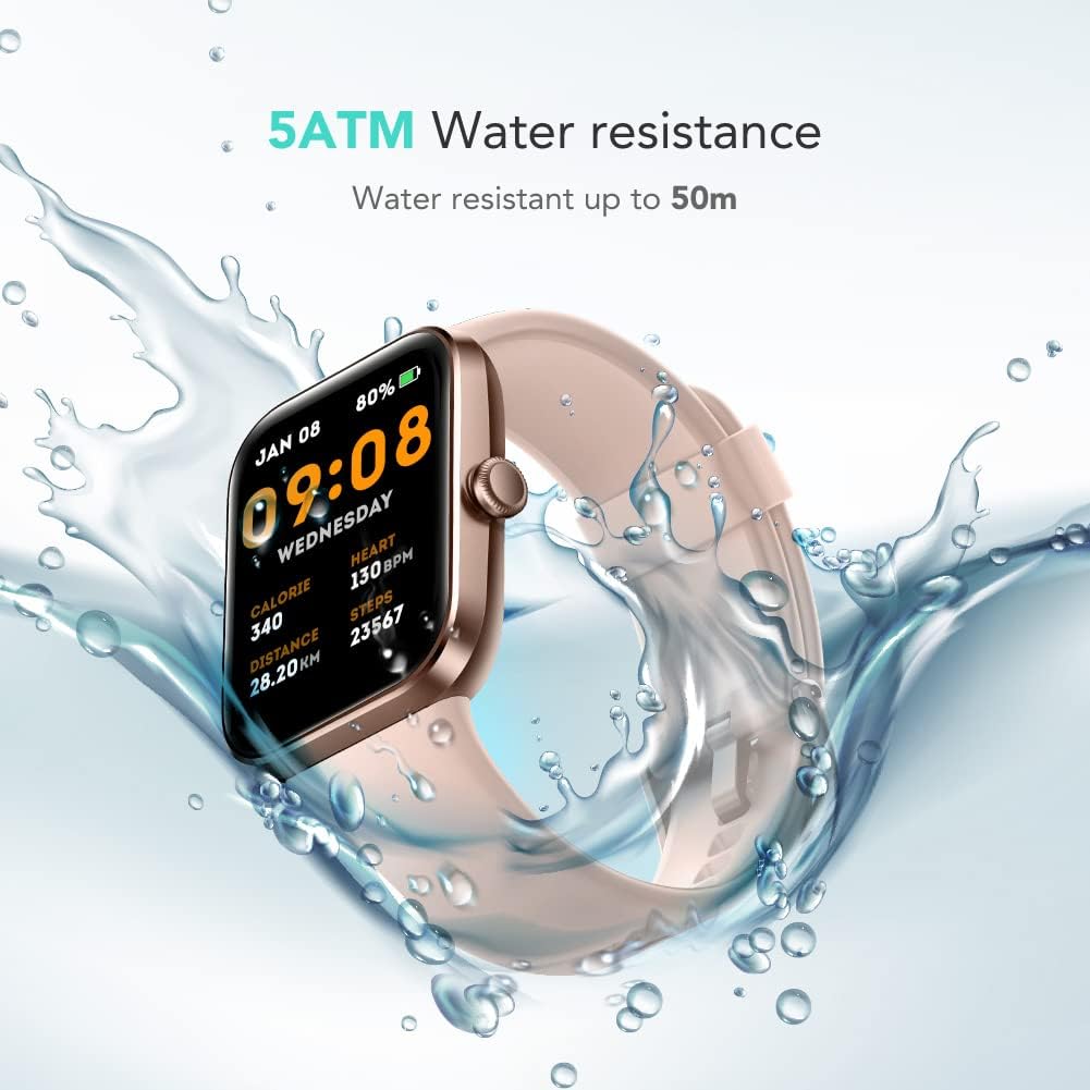 SKG Smart Watch, Fitness Tracker with 5ATM Swimming Waterproof, Health Monitor for Heart Rate, Blood Oxygen, Sleep, 1.7'' Touch Screen Bluetooth Smartwatch Fitness Watch for Android-iPhone iOS, V7 Xpress