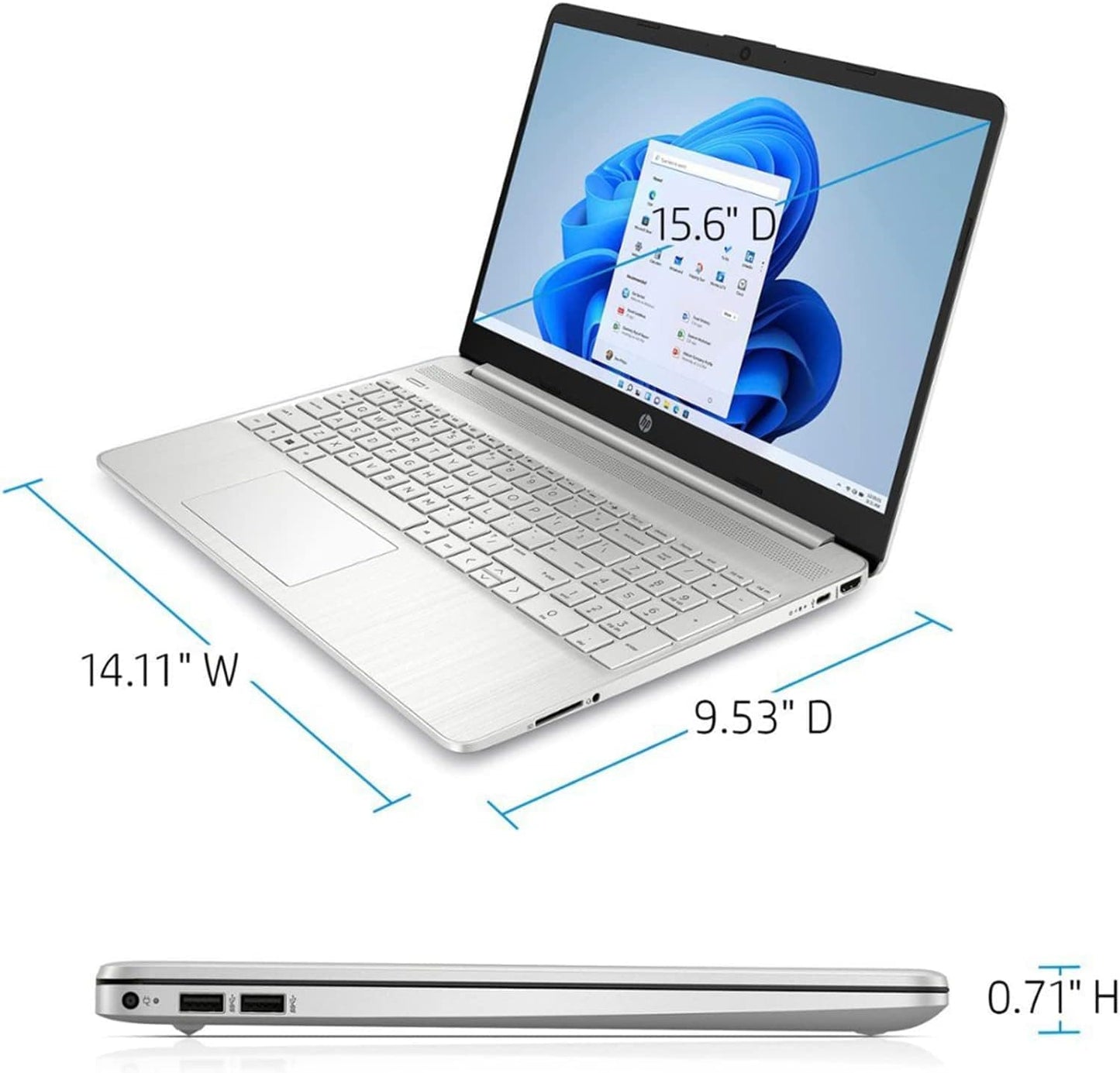 HP Notebook Laptop, 15.6" HD Touchscreen, Intel Core i3-1115G4 Processor, 32GB RAM, 1TB PCIe SSD, Webcam, Type-C, HDMI, SD Card Reader, Wi-Fi, Windows 11 Home, Silver Xpress