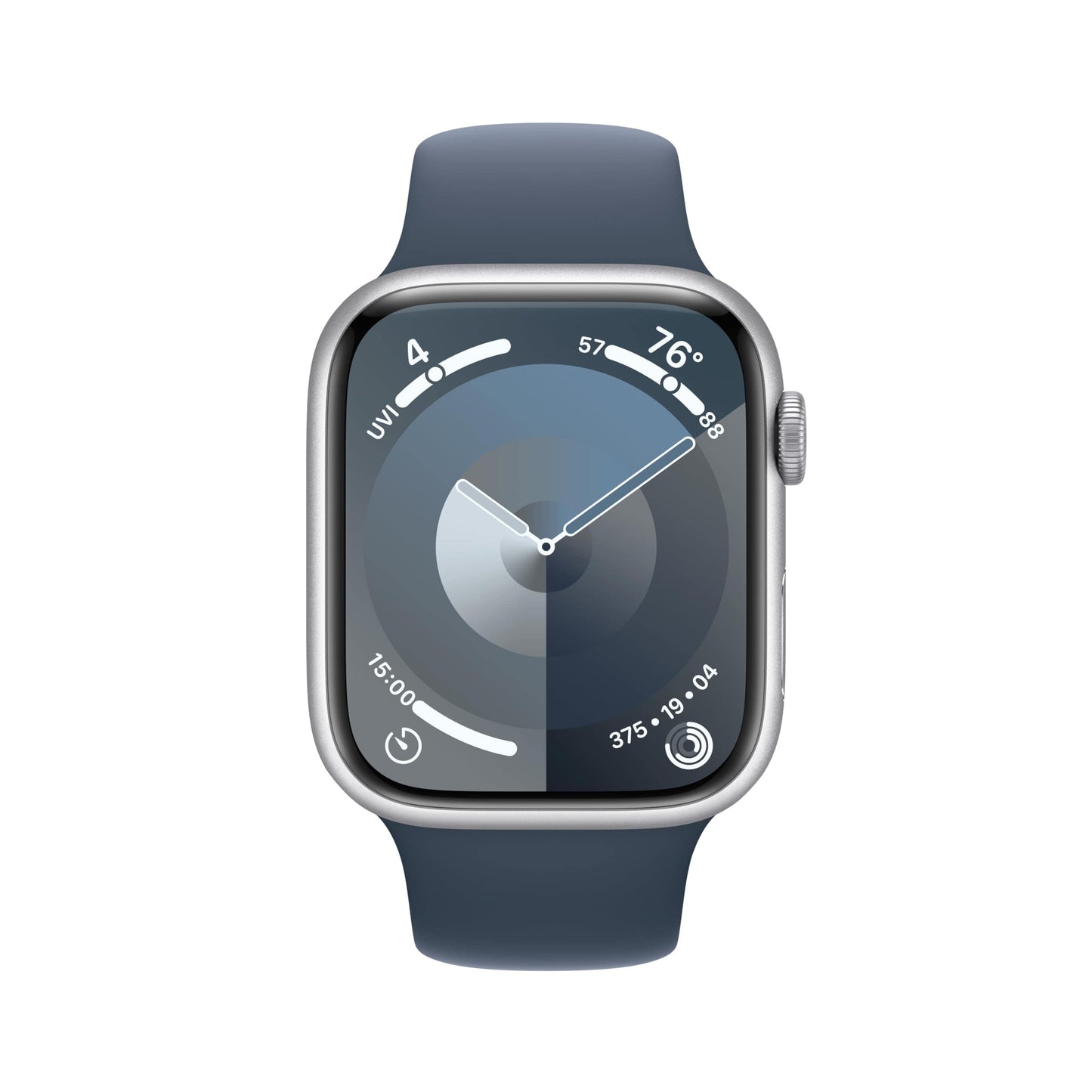 Montre intelligente Apple Watch Series 9 [GPS 45 mm] avec boîtier en aluminium Starlight et bracelet sport Starlight M/L. Tracker d'activité, applications ECG, écran Retina toujours actif, résistant à l'eau 