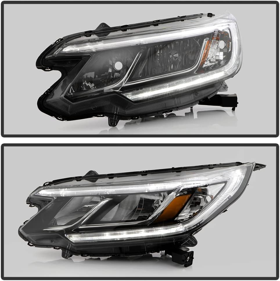 ACANII - For [Halogen Type w/LED DRL] 2015-2016 Honda CRV C-RV Factory Style Headlights Headlamps Pair Set Left+Right