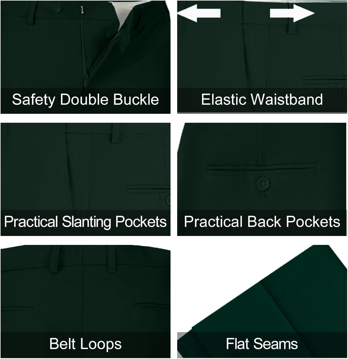 Mens Slim Fit 2 Piece Suit Two Button Notched Lapel Solid Suit Jacket Pants Set Tuxedo for Prom