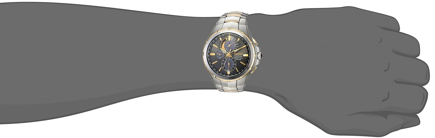 SEIKO Watch for Men - Coutura Collection - Light-Powered, Perpetual Calendar, and 100m Water Resistant