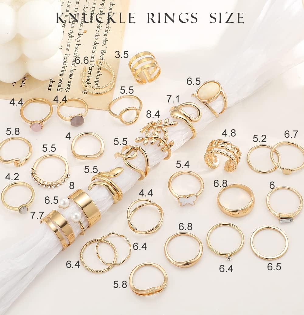 iF YOU 30 Pcs Gold Knuckle Rings Set for Women Girls, Boho Butterfly Snake Stackable Finger Rings, Silver Midi Rings Pack Xpress