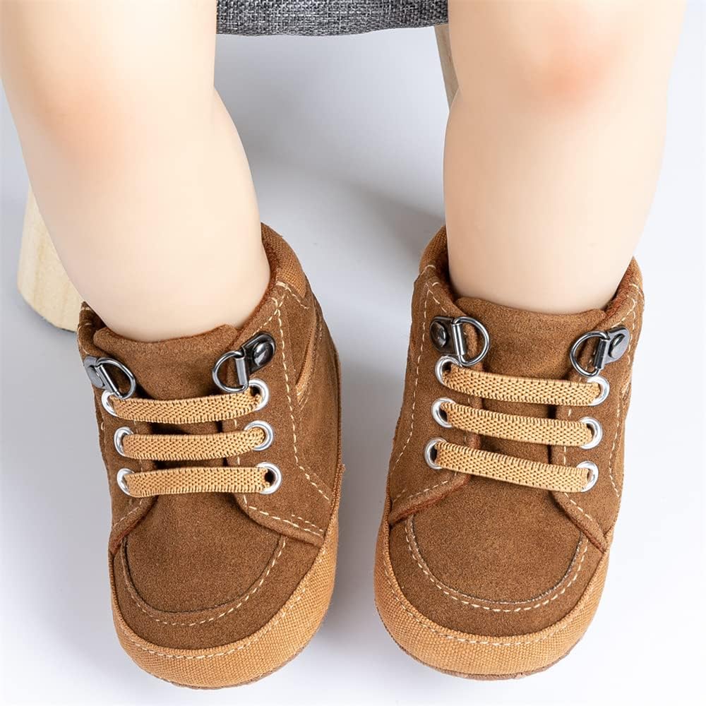 Meckior Toddler Baby Boys Girls High Tops Ankle Sneakers Soft Anti-Slip Sole PU Leather Moccasins Infant Newborn Prewalker First Walking Crib Shoes Xpress