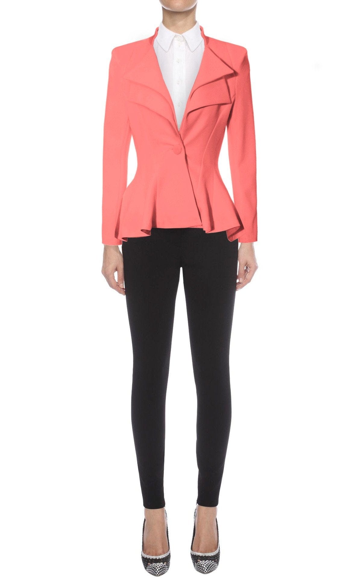 Hybrid &amp; Company - Blazer cómodo para mujer, estilo informal, para trabajo, oficina, doble muesca, solapa afilada, hombrera, con un solo botón