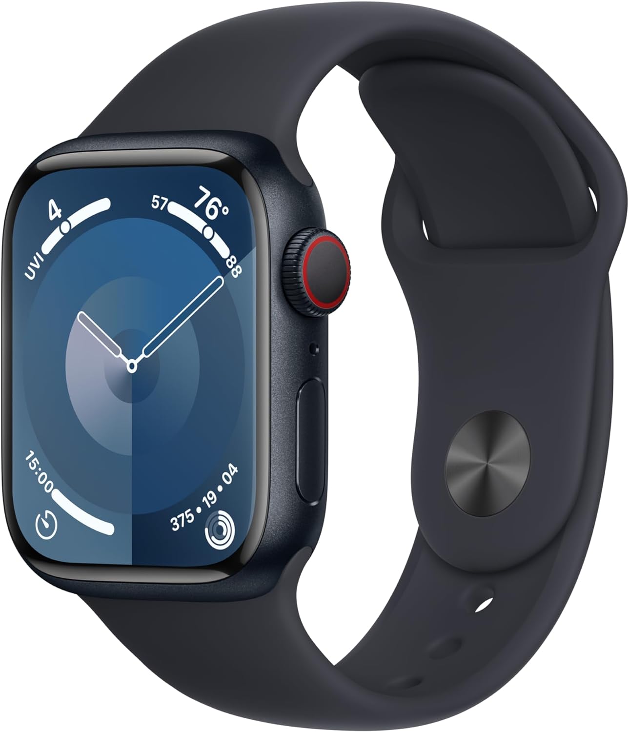 Montre intelligente Apple Watch Series 9 [GPS + Cellular 45 mm] avec boîtier en acier inoxydable doré et boucle milanaise dorée. Tracker d'activité, applications d'oxygène dans le sang et d'ECG, écran Retina toujours actif 