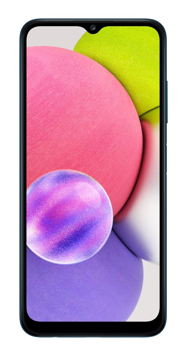 Teléfono celular Samsung Galaxy A03s, teléfono inteligente Android desbloqueado AT&amp;T GSM, 32 GB, batería de larga duración, almacenamiento ampliable, 3 lentes de cámara, pantalla infinita - negro (renovado) 