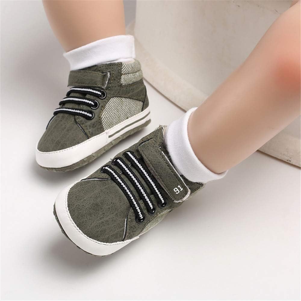 Meckior Toddler Baby Boys Girls High Tops Ankle Sneakers Soft Anti-Slip Sole PU Leather Moccasins Infant Newborn Prewalker First Walking Crib Shoes Xpress