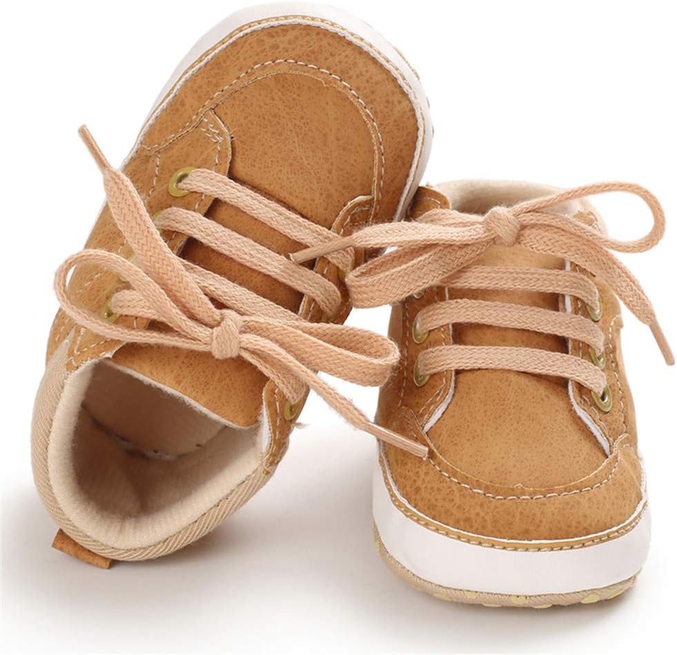 Meckior Toddler Baby Boys Girls High Tops Ankle Sneakers Soft Anti-Slip Sole PU Leather Moccasins Infant Newborn Prewalker First Walking Crib Shoes Xpress