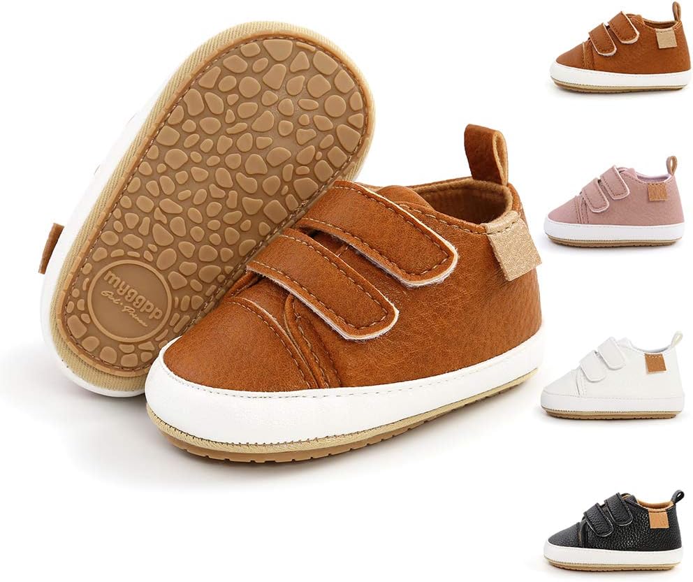 Meckior Toddler Baby Boys Girls High Tops Ankle Sneakers Soft Anti-Slip Sole PU Leather Moccasins Infant Newborn Prewalker First Walking Crib Shoes Xpress