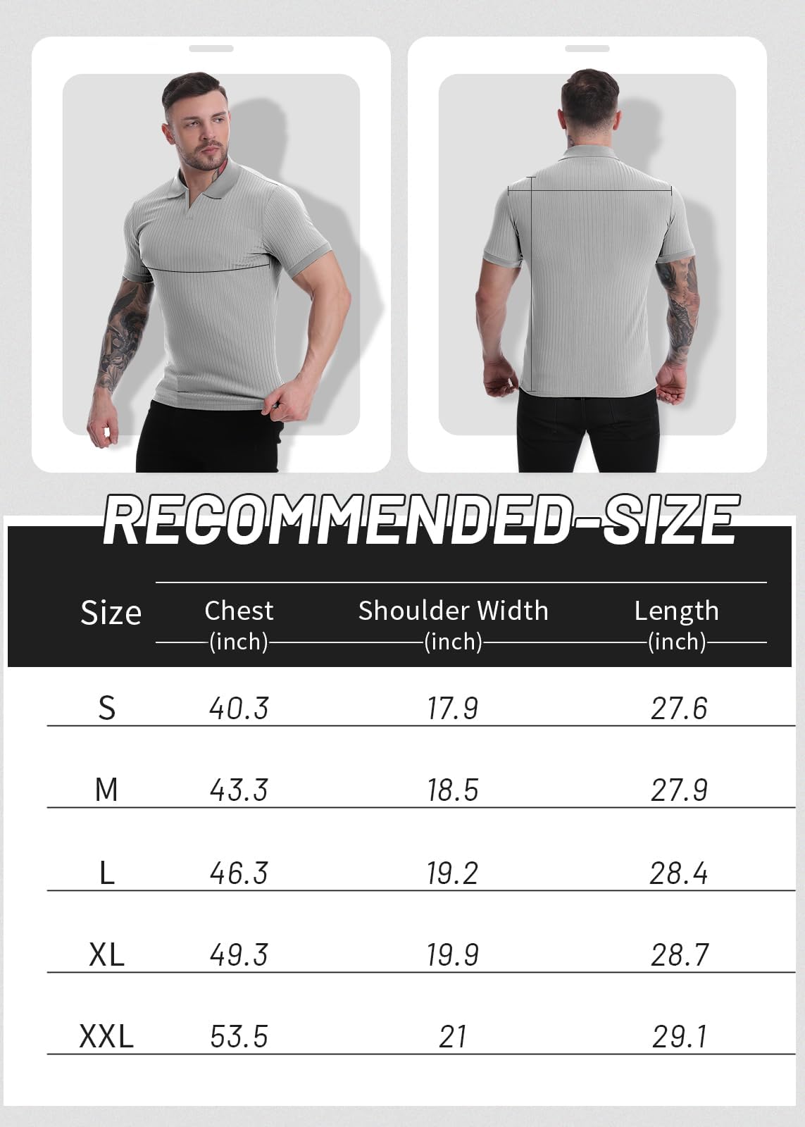 Muscle Polo Shirts for Men Slim Fit Short Sleeve Golf Shirts Men Dry Fit Shirts Casual Stylish Clothes