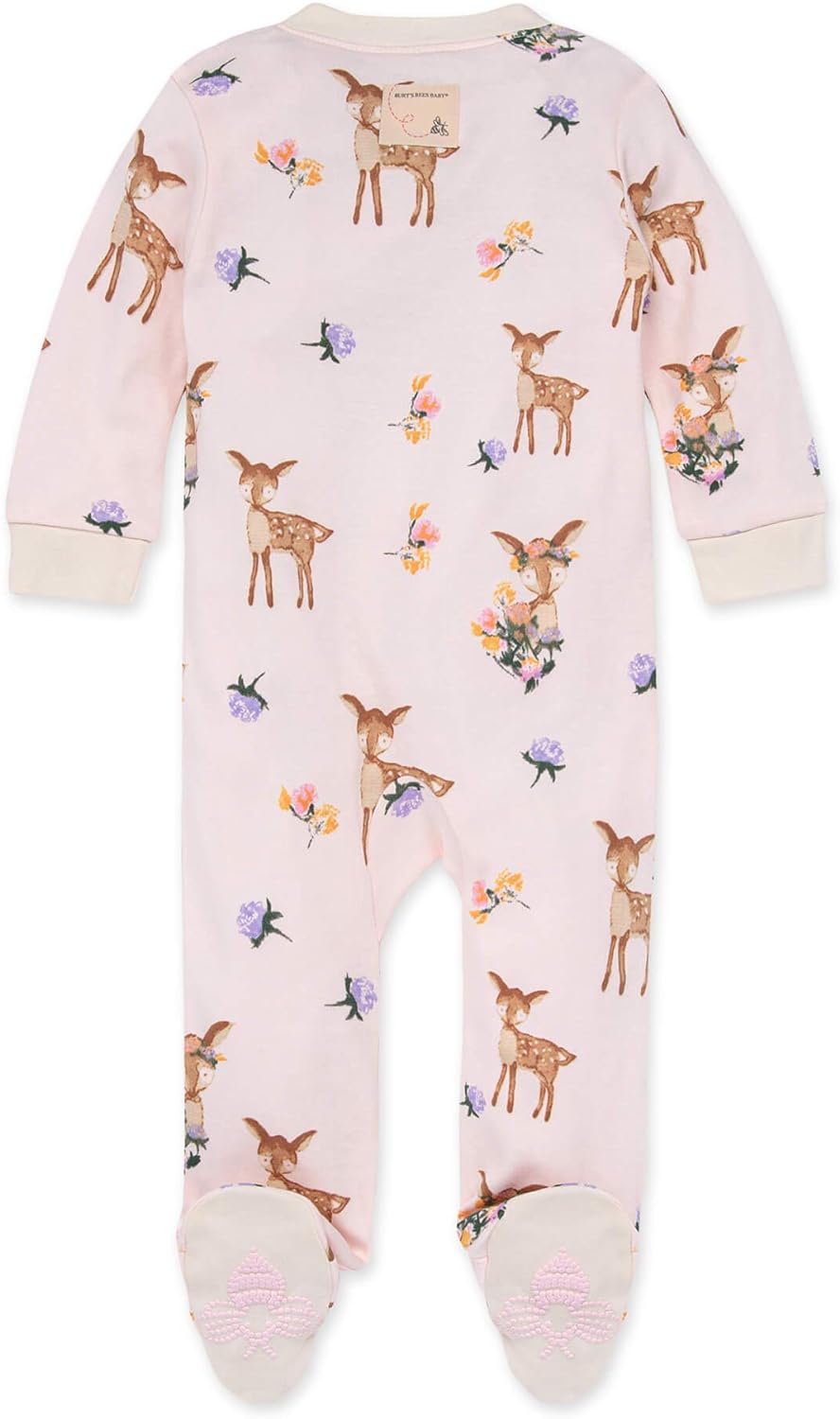 Burt's Bees Baby Baby Girls' Sleep and Play Pajamas, 100% Organic Cotton One-Piece Romper Jumpsuit Zip Front Pjs Xpress