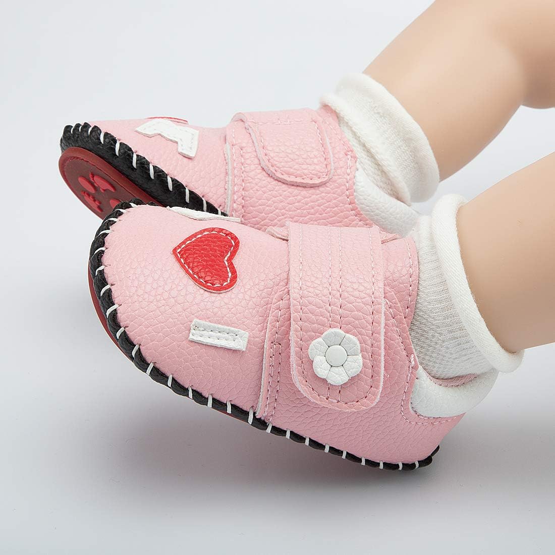 HsdsBebe Baby Boys Girls Pu Leather Hard Bottom Walking Sneakers Toddler Rubber Sole First Walkers Infant Cartoon Slippers Crib Shoes Xpress