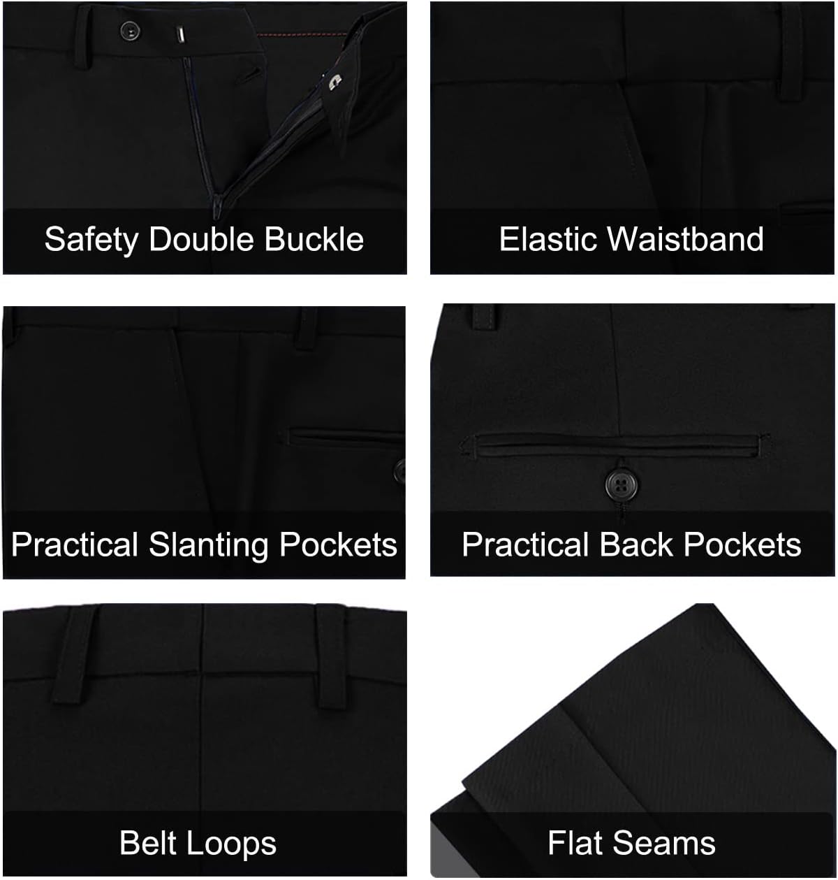 Mens Slim Fit 2 Piece Suit Two Button Notched Lapel Solid Suit Jacket Pants Set Tuxedo for Prom