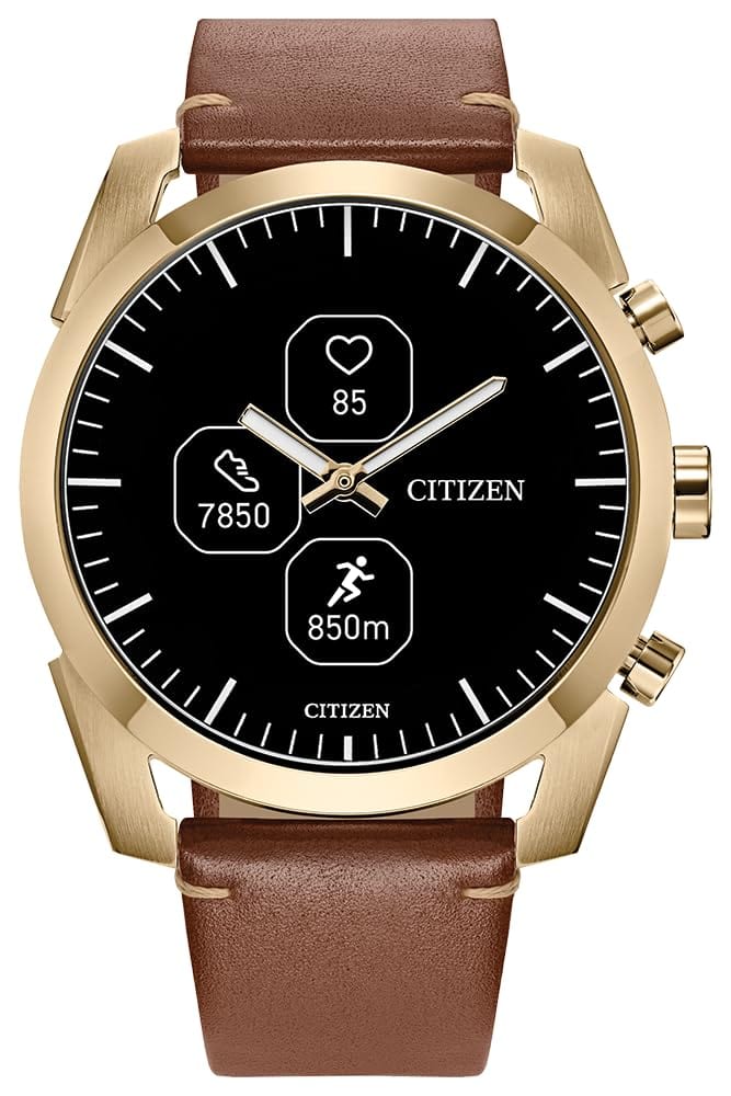 Montre intelligente Citizen CZ avec application de bien-être YouQ comprenant l'IA IBM Watson® et les recherches de la NASA, écran personnalisable en noir et blanc, Bluetooth, RH, suivi d'activité, autonomie de 18 jours, compatible iPhone® et Android™ 