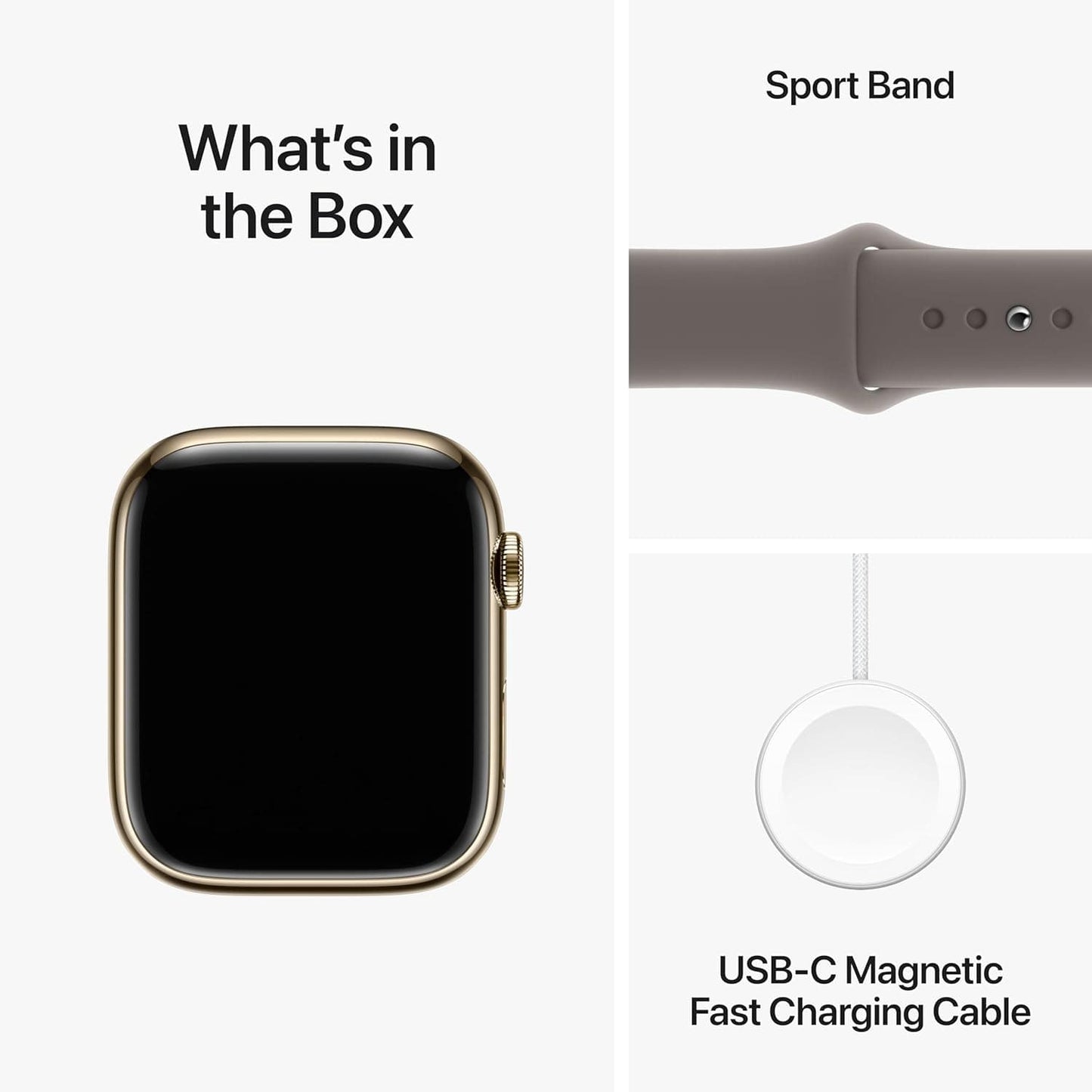 Montre intelligente Apple Watch Series 9 [GPS + Cellular 45 mm] avec boîtier en acier inoxydable doré et boucle milanaise dorée. Tracker d'activité, applications d'oxygène dans le sang et d'ECG, écran Retina toujours actif 