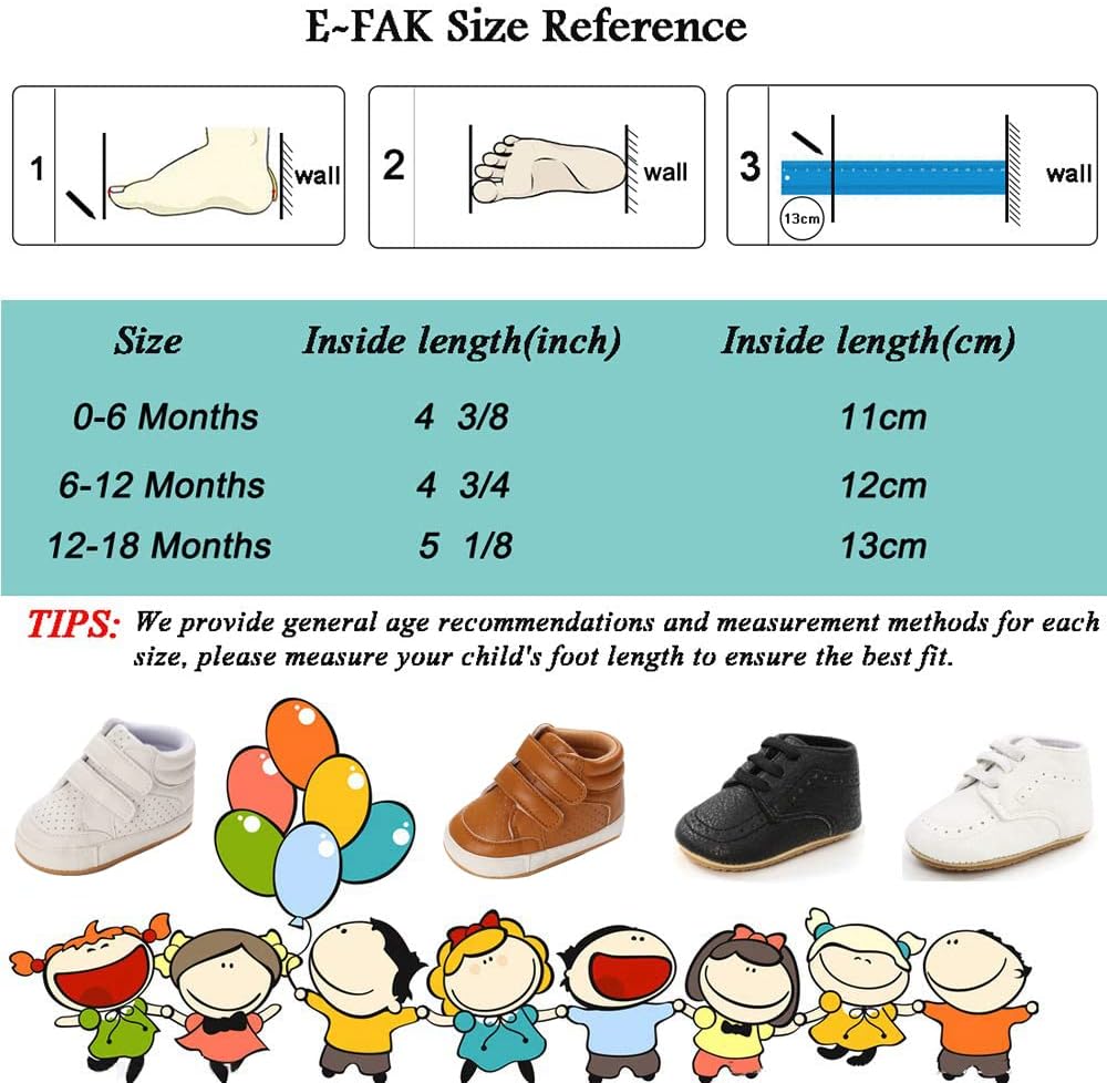 E-FAK Baby Shoes Boys Girls Infant Sneakers Non-Slip Rubber Sole Toddler Crib First Walker Shoes Xpress