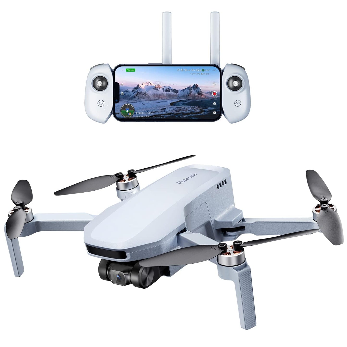 Potensic ATOM SE GPS Drone with 4K EIS Camera, Under 249g, 93 Mins Flight, 4KM FPV Transmission, Brushless Motor, Max Speed 16m/s, 60W Fast Parallel Charging Hub, Fly More Combo