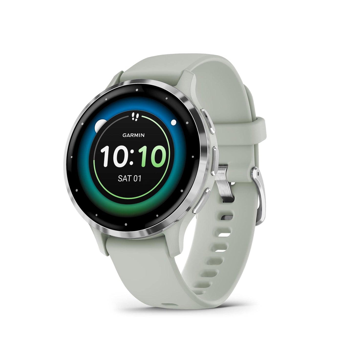 Garmin Venu 3 Slate Lunette en acier inoxydable Montre intelligente à écran tactile AMOLED de 1,4 pouces avec boîtier noir de 45 mm et bracelet en silicone 