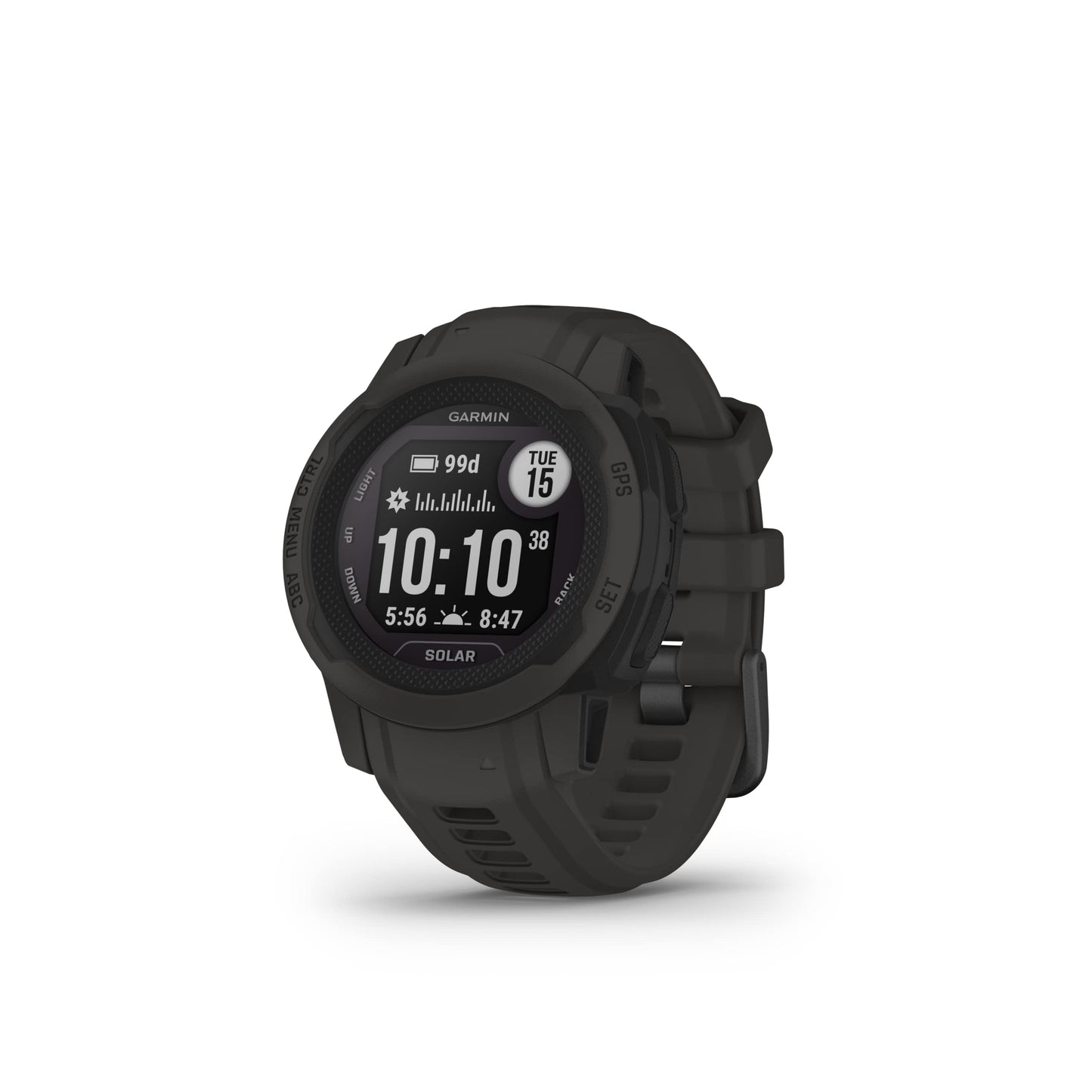 Garmin Instinct 2 Solar, edición táctica, reloj GPS para exteriores, capacidades de carga solar, compatibilidad con múltiples GNSS, enrutamiento Trackback, negro 