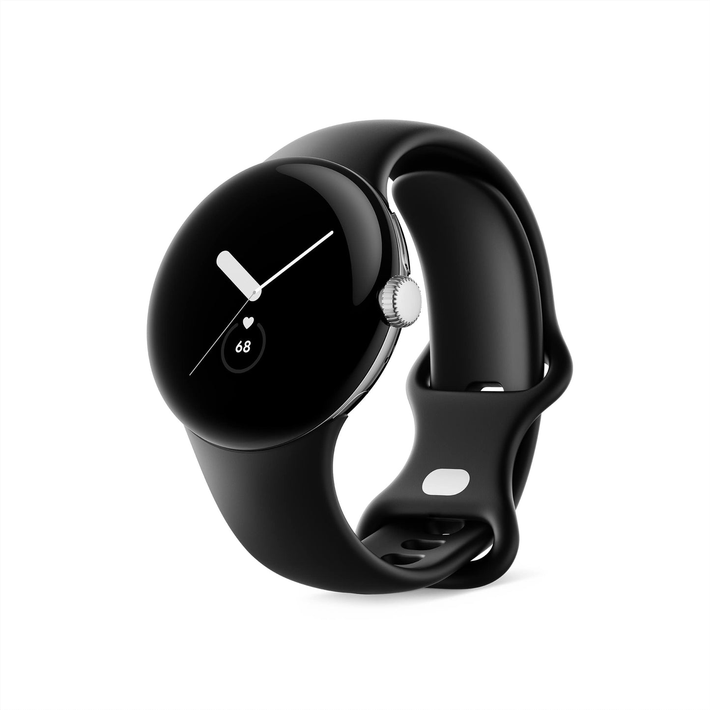 Google Pixel Watch - Reloj inteligente Android con seguimiento de actividad Fitbit - Seguimiento de frecuencia cardíaca - Caja de acero inoxidable negro mate con banda activa Obsidian - LTE 