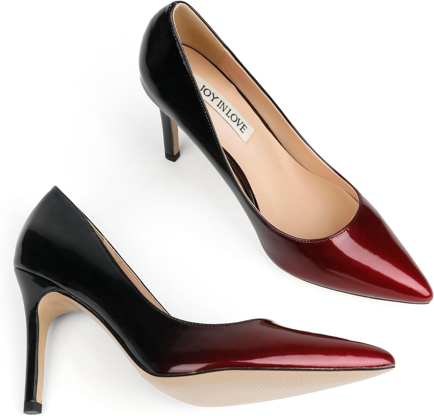 JOY IN LOVE Women's Pumps Shoes 3.5" High Heels Pointy Toe Stiletto Pumps Xpress