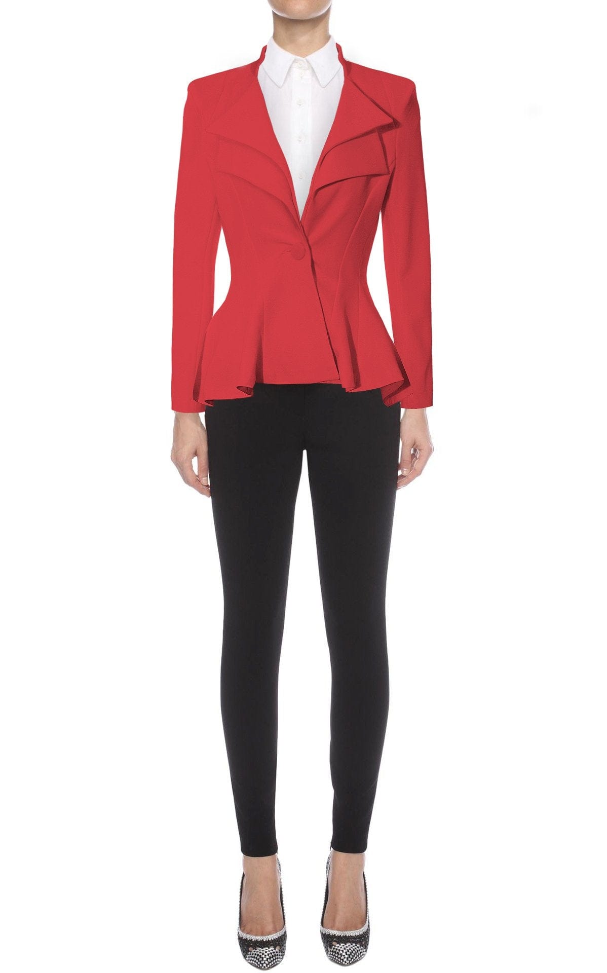 Hybrid &amp; Company - Blazer cómodo para mujer, estilo informal, para trabajo, oficina, doble muesca, solapa afilada, hombrera, con un solo botón