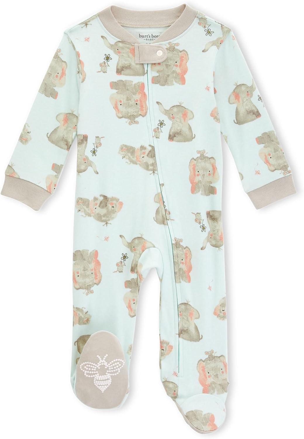 Burt's Bees Baby Baby Girls' Sleep and Play Pajamas, 100% Organic Cotton One-Piece Romper Jumpsuit Zip Front Pjs Xpress