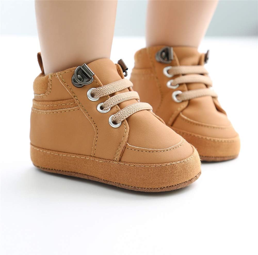 Meckior Toddler Baby Boys Girls High Tops Ankle Sneakers Soft Anti-Slip Sole PU Leather Moccasins Infant Newborn Prewalker First Walking Crib Shoes Xpress