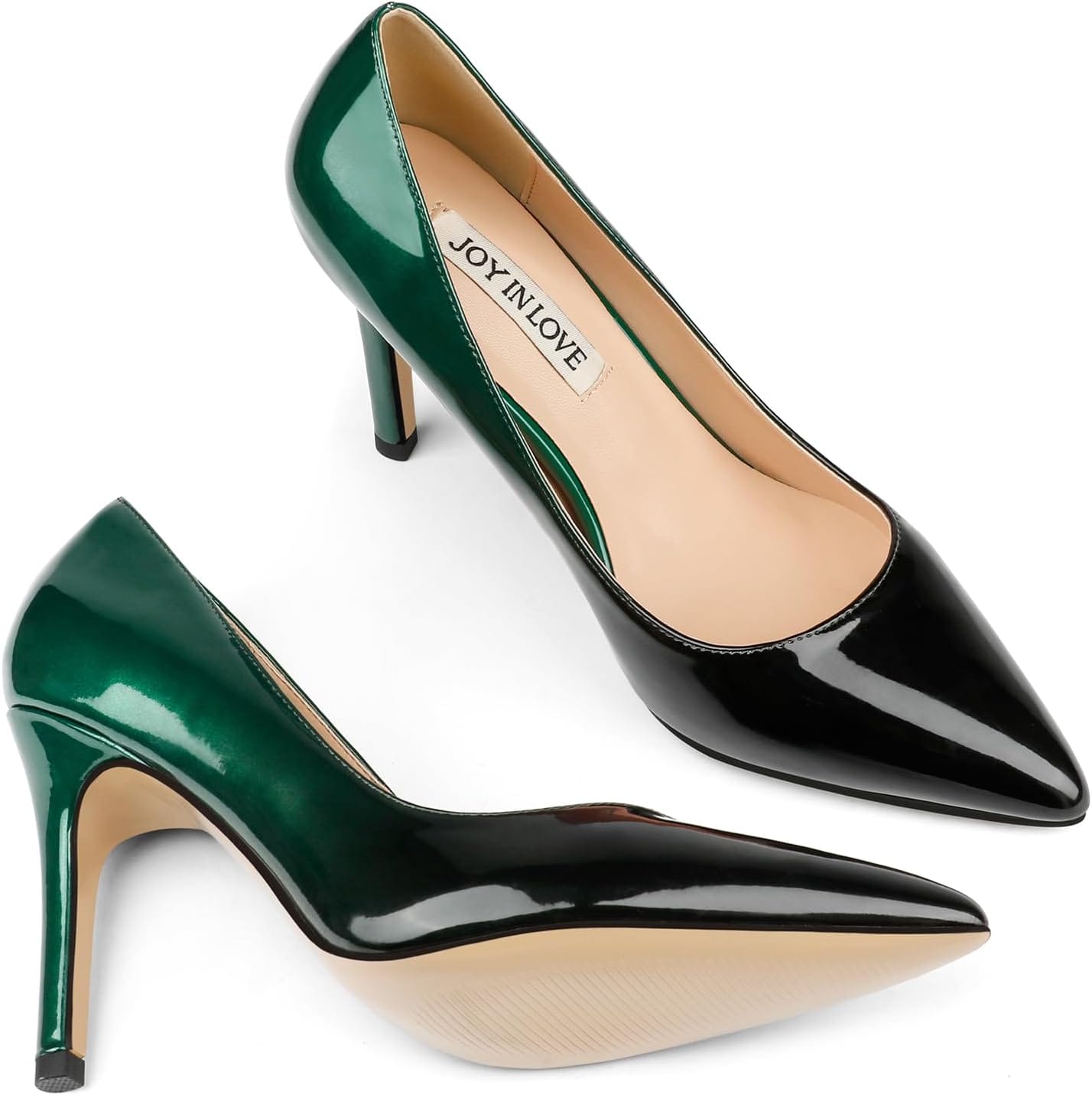 JOY IN LOVE Women's Pumps Shoes 3.5" High Heels Pointy Toe Stiletto Pumps Xpress