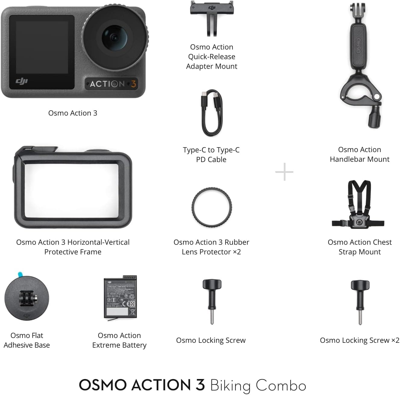 DJI Osmo Action 3 Standard Combo, Waterproof Action Camera with 4K HDR & Super-Wide FOV, 10-Bit Color Depth, HorizonSteady, Cold Resistant & Long-Lasting, Vlogging Camera for YouTube Xpress