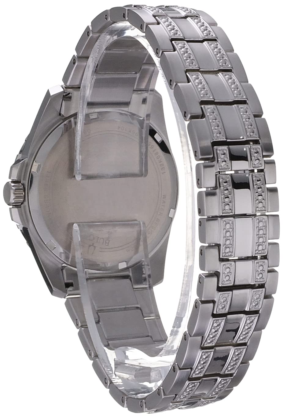 Bulova Set de regalo para hombre con detalles de cristal, reloj de cuarzo con fecha de 3 manecillas y collar de cadena con etiqueta para perro 