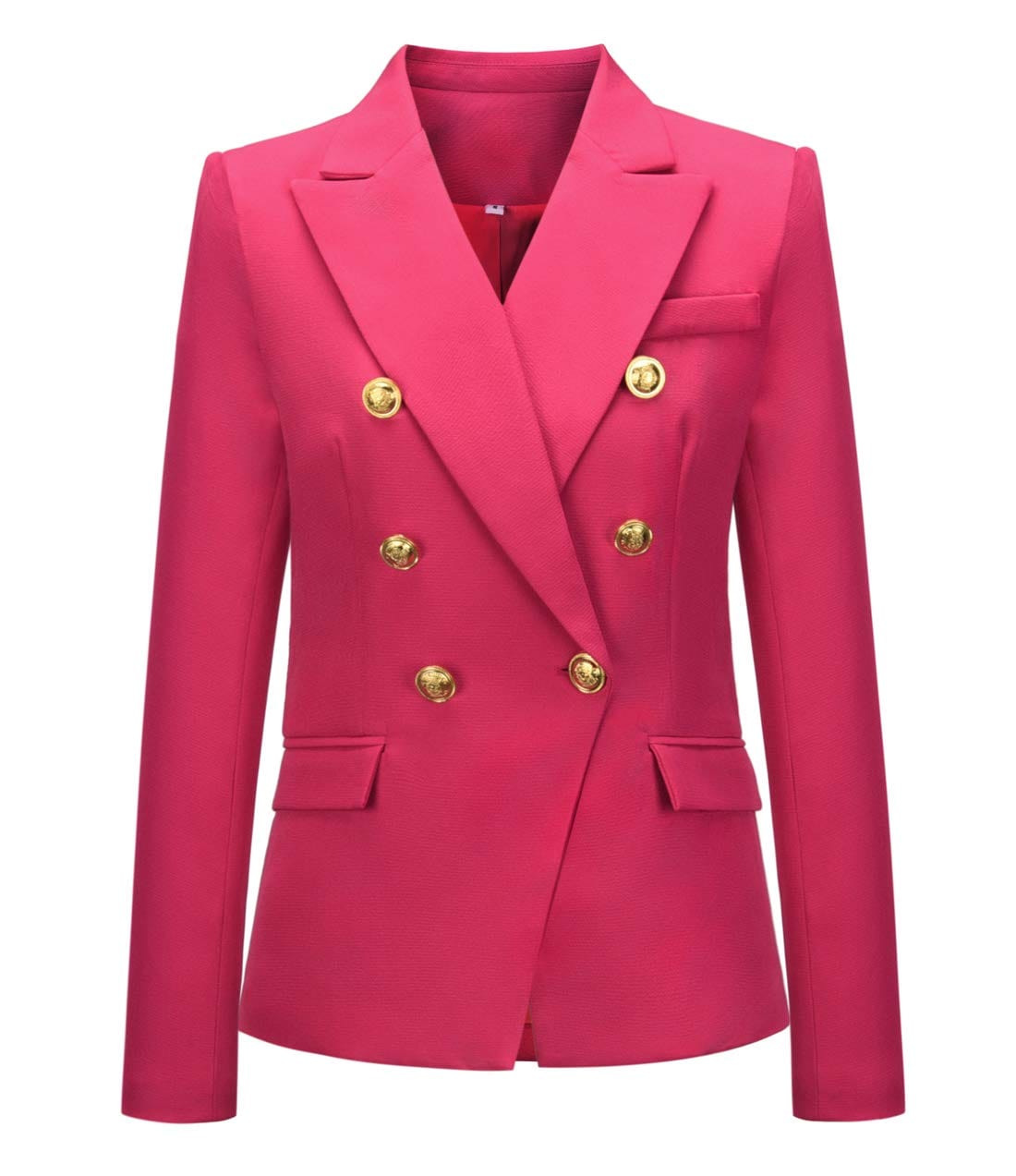 Chouyatou Blazer vintage à double boutonnage pour femme Coupe ajustée