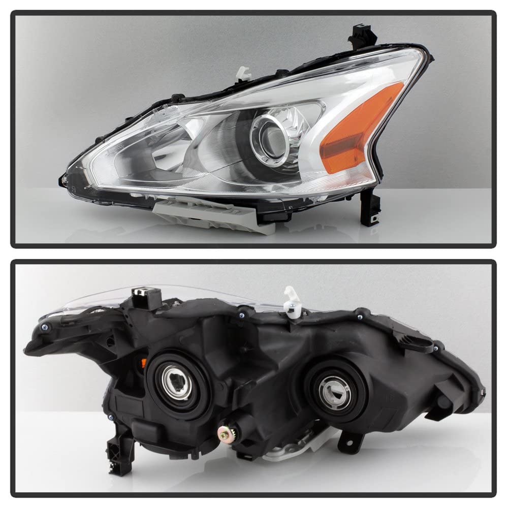 ACANII - For [Halogen Sedan Model] 2013 2014 2015 Nissan Altima Chrome Housing Projector Headlights Headlamps Left+Right