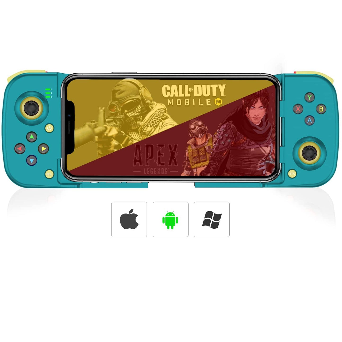 Megadream Manette de jeu mobile pour iPhone iOS Android PC : fonctionne avec iPhone 15/14/13/12/11/X, iPad, Samsung Galaxy, TCL, tablette, Call of Duty, Black Desert Mobile – Jouez directement (gris) 