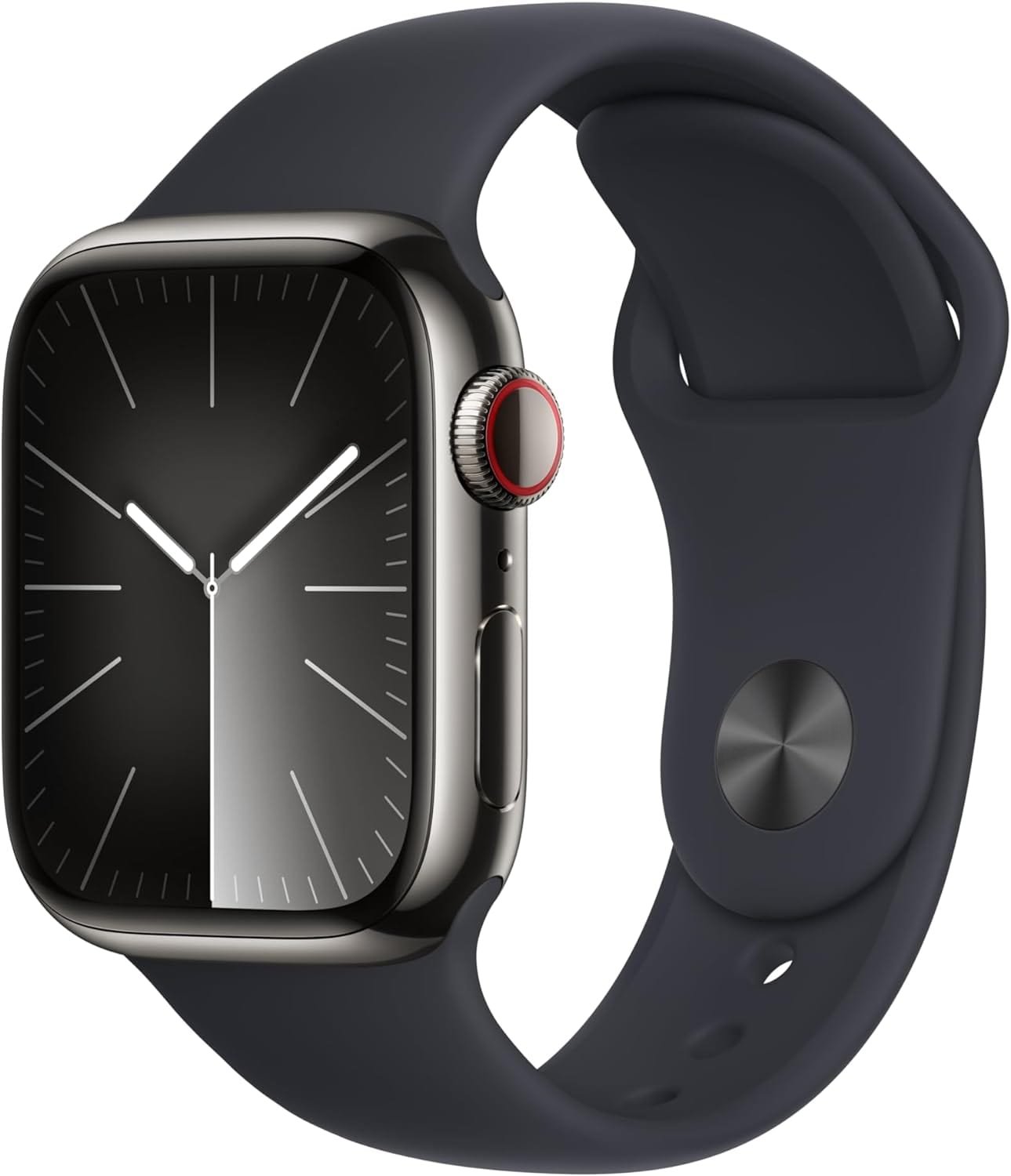 Montre intelligente Apple Watch Series 9 [GPS + Cellular 45 mm] avec boîtier en acier inoxydable doré et boucle milanaise dorée. Tracker d'activité, applications d'oxygène dans le sang et d'ECG, écran Retina toujours actif 