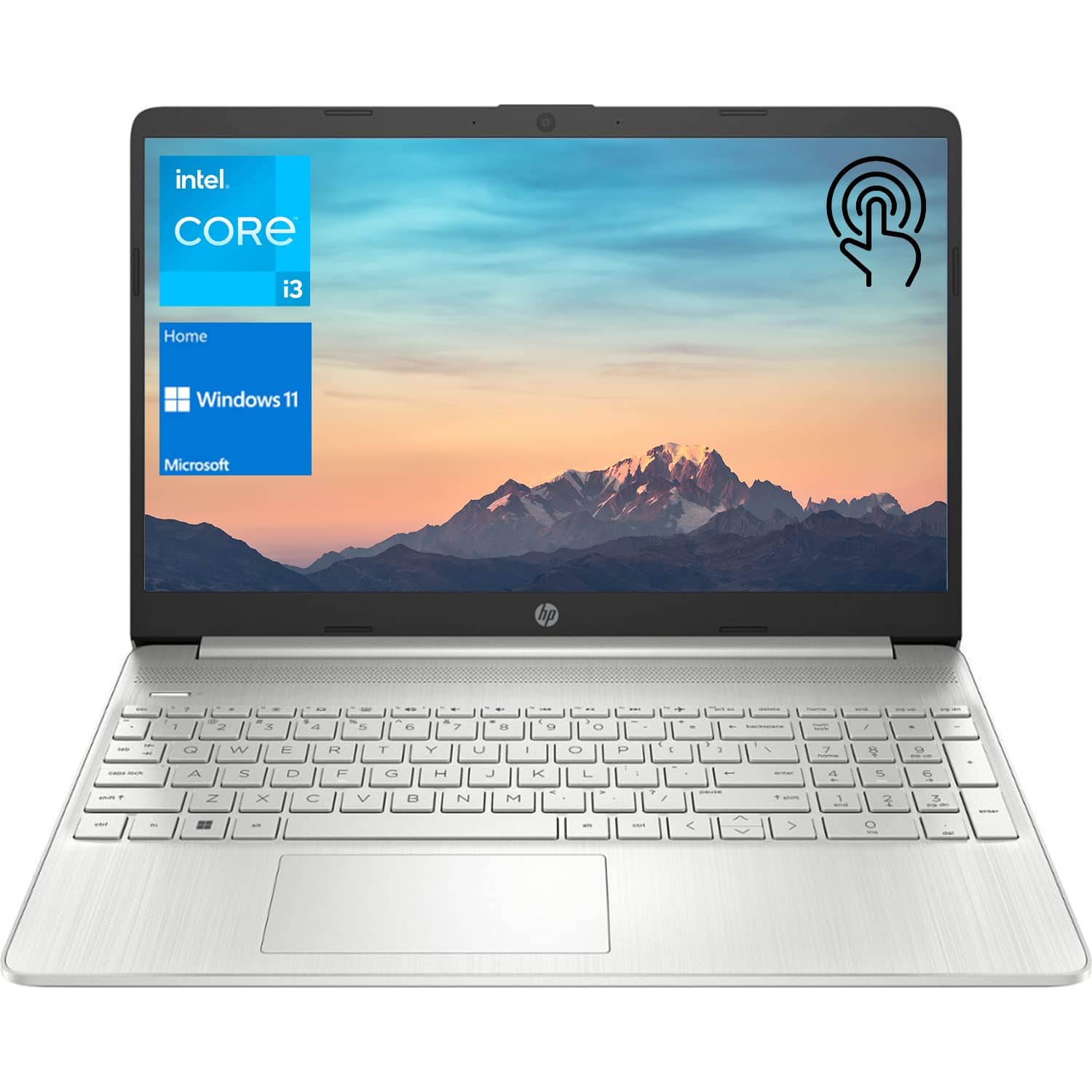 Portátil HP, pantalla táctil HD de 15,6", procesador Intel Core i3-1115G4, 32 GB de RAM, SSD PCIe de 1 TB, cámara web, tipo C, HDMI, lector de tarjetas SD, Wi-Fi, Windows 11 Home, plateado 