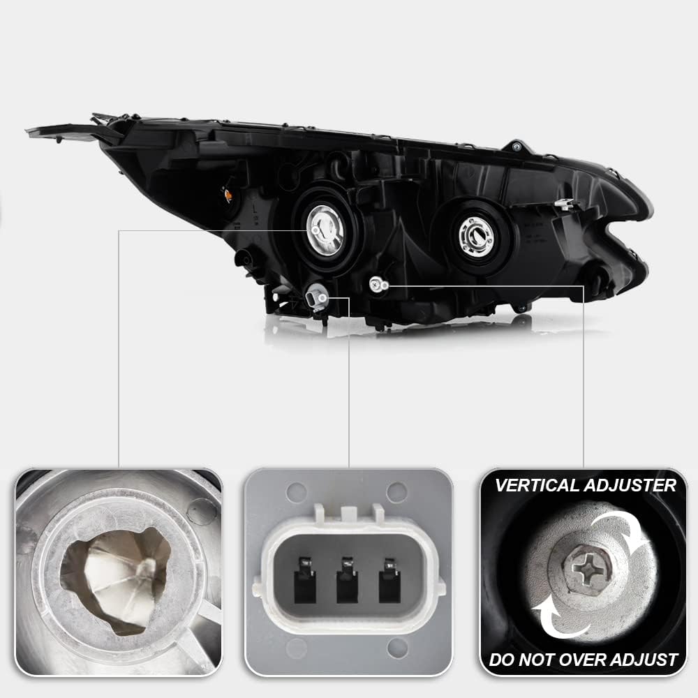 ACANII - Para [tipo halógeno con LED DRL] 2015-2016 Honda CRV C-RV faros delanteros estilo fábrica par conjunto izquierdo+derecho 