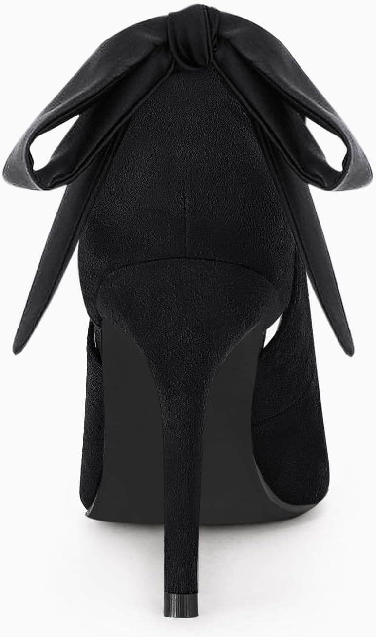 Fashare Womens High Heels Bow Tie Back Sexy Stiletto Ankle Strap Wedding Dress Pumps Shoes Xpress